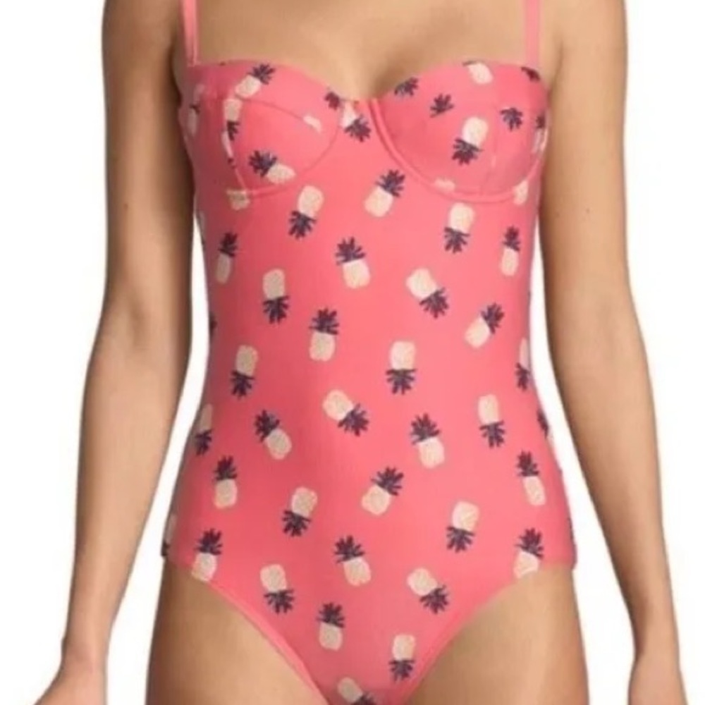 NWT Kate Spade Apricot Sorbet Pineapple One Piece Swimsuit SIZE MEDIUM